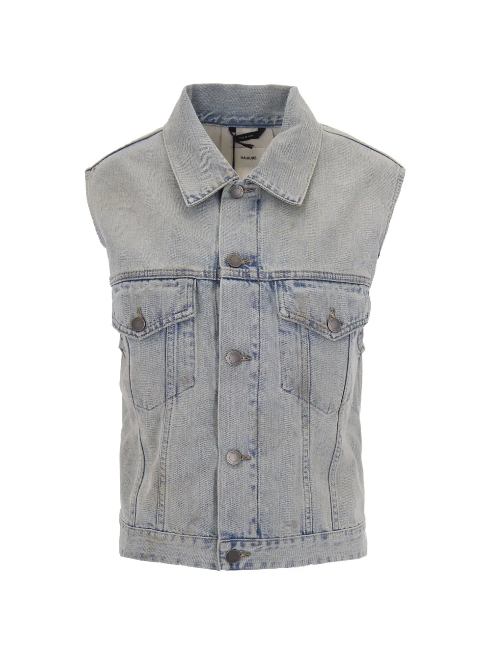 Haikure raw-cut sleeveless jacket - Blu