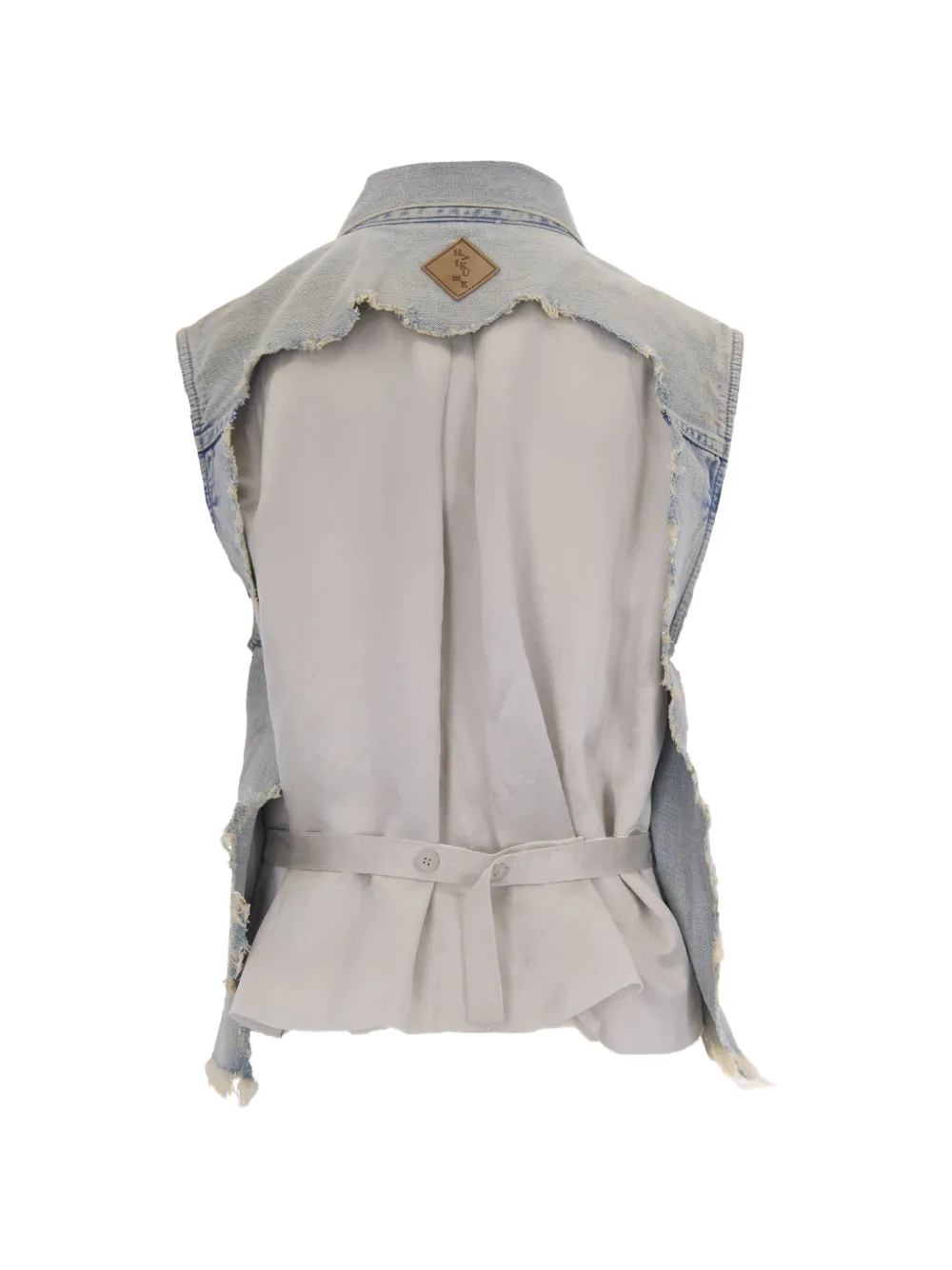 Haikure Gerafeld mouwloos jack Blauw