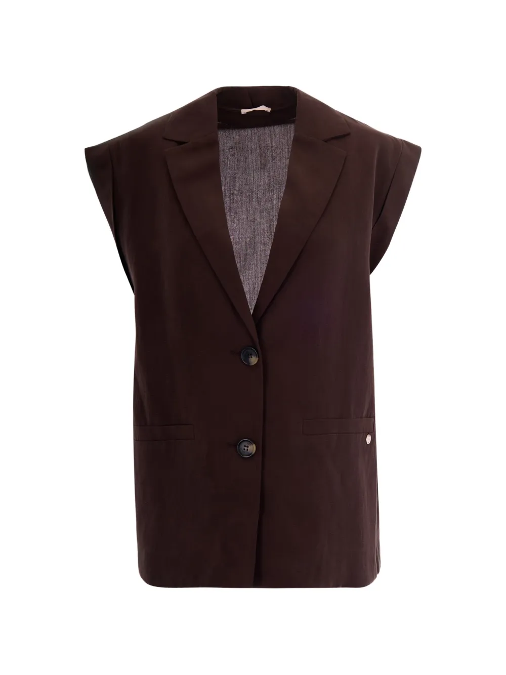 LIU JO notched-lapel sleeveless jacket - Braun