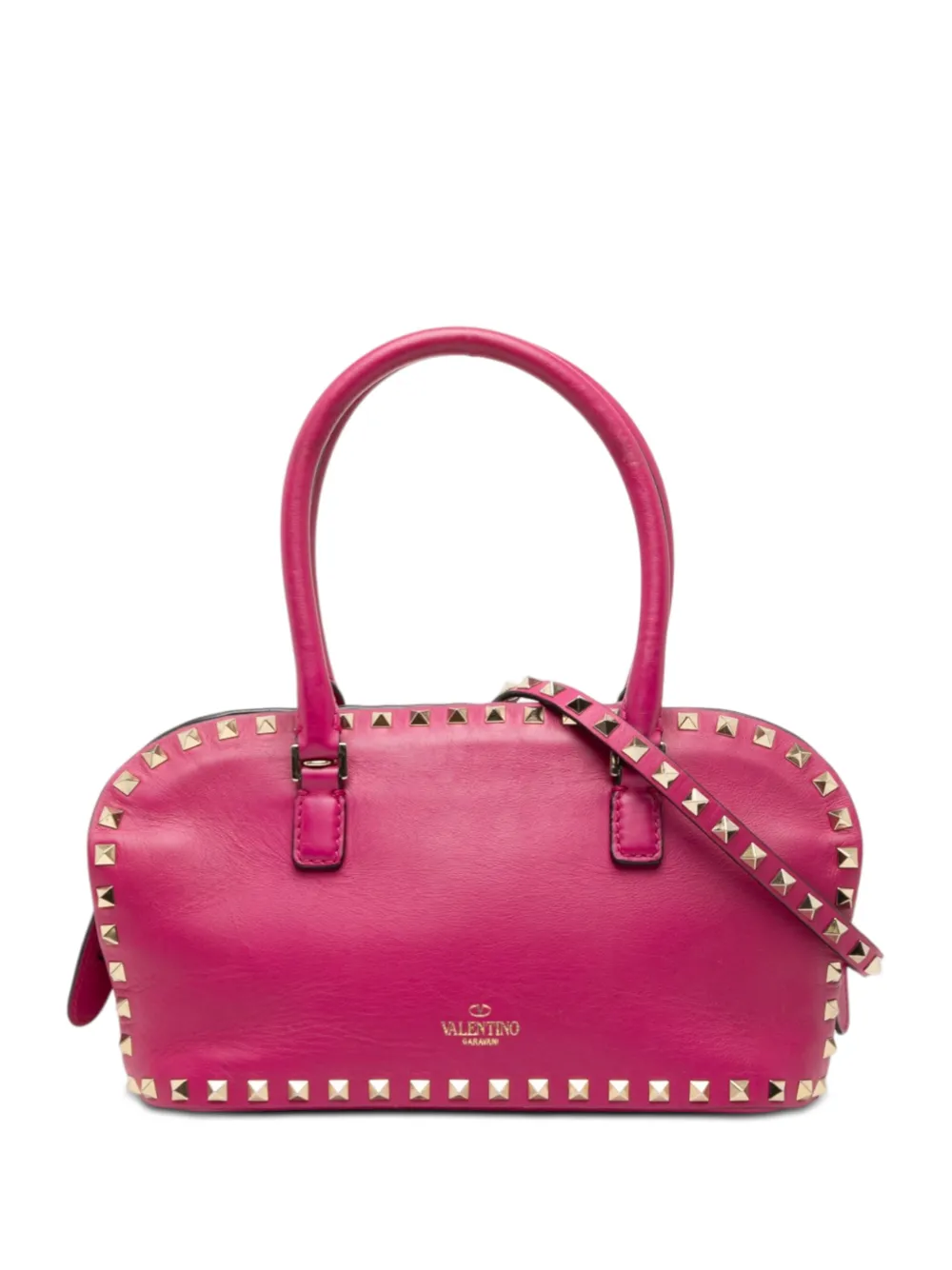 Valentino Garavani Pre-Owned 2000-2017 Leather Rockstud Top Handle Bag satchel - Rosa