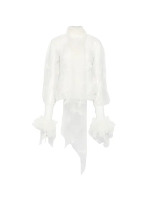 Blumarine blouse à appliqué papillon et col lavallière