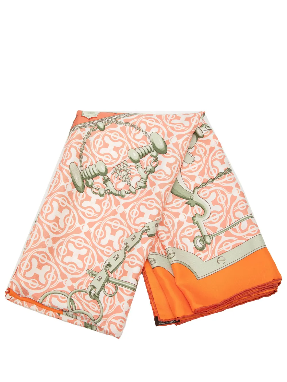 Hermès Pre-Owned 2013-2018 Mors et Gourmettes Silk Shawl scarves - Orange