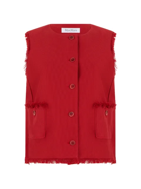 Max Mara frayed-edge button-up gilet