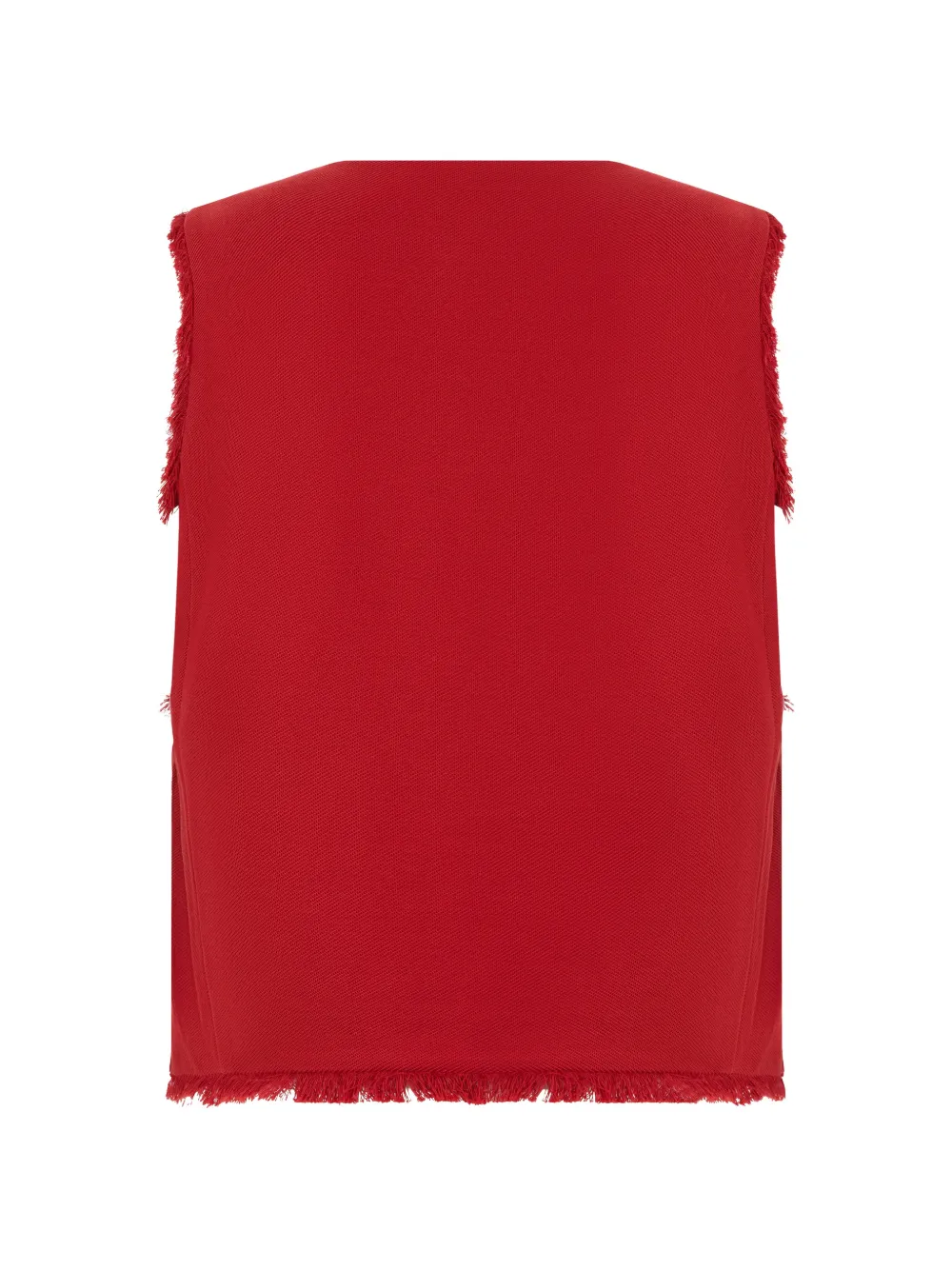 Max Mara Button-up gilet met franje afwerking Rood