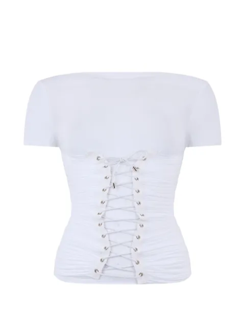 Les Filles d'Eva lace-up ruched T-shirt