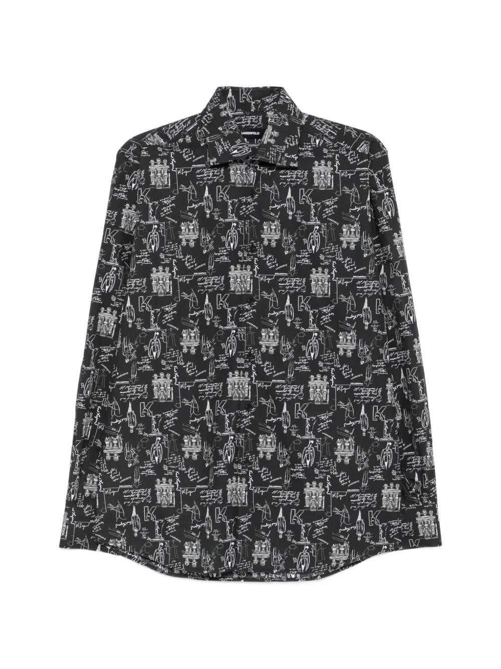 Karl Lagerfeld graphic-print long-sleeve shirt - Nero