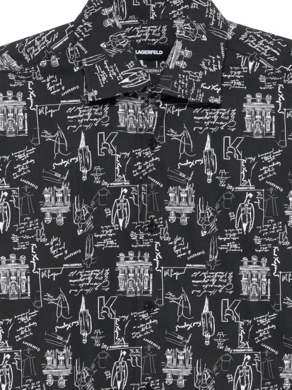 Karl Lagerfeld Overhemd met print Zwart