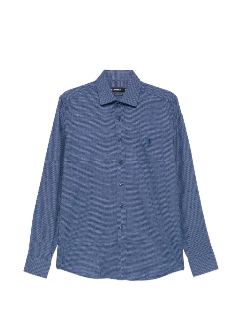 Karl Lagerfeld micro-patterned long-sleeve shirt