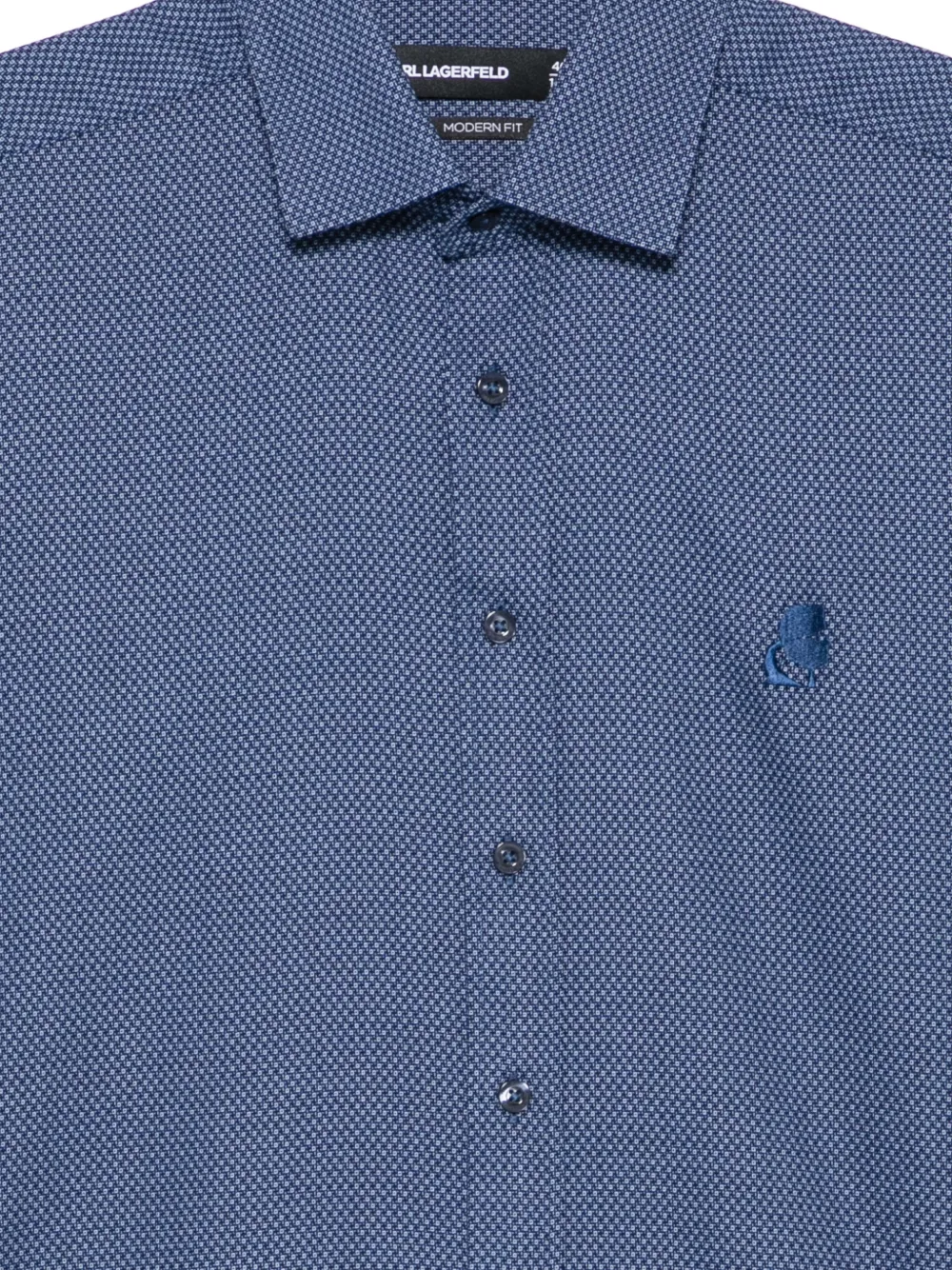 Karl Lagerfeld Overhemd met micro patroon en lange mouwen Blauw