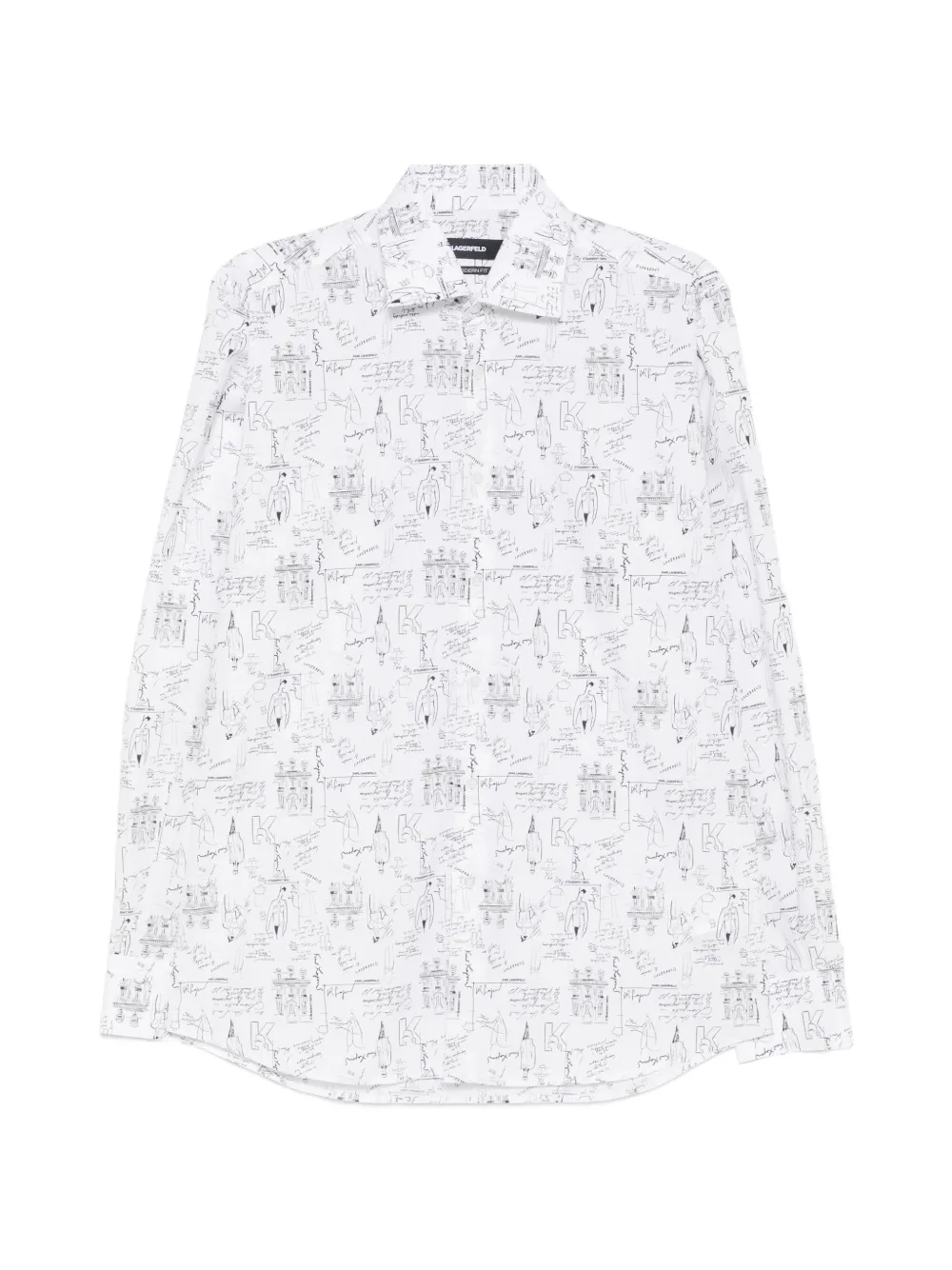 Karl Lagerfeld graphic-print long-sleeve shirt - Bianco