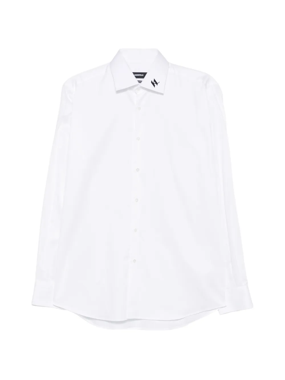 Karl Lagerfeld logo-embroidered long-sleeve shirt - Bianco