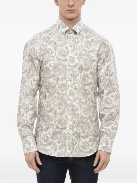 Brunello Cucinelli paisley-print button-down cotton shirt