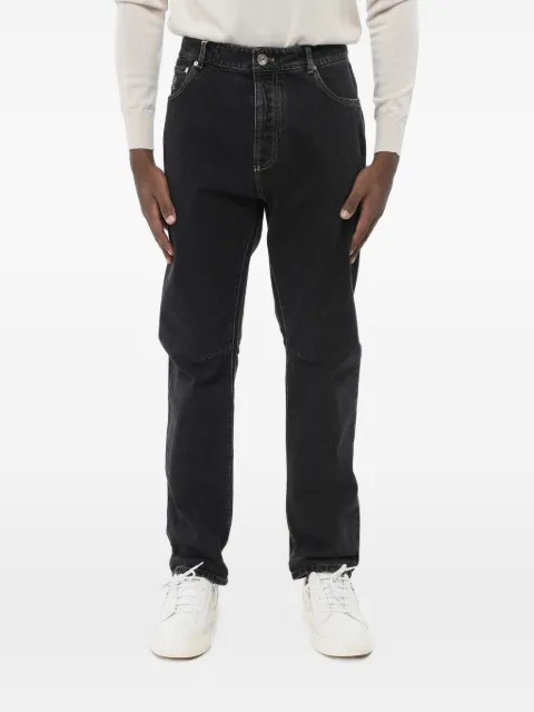 Brunello Cucinelli logo-patch straight jeans