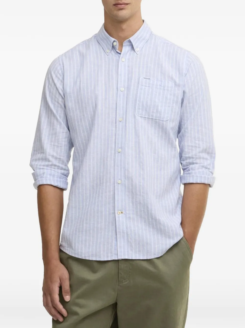 Barbour Nelson gestreept overhemd Blauw