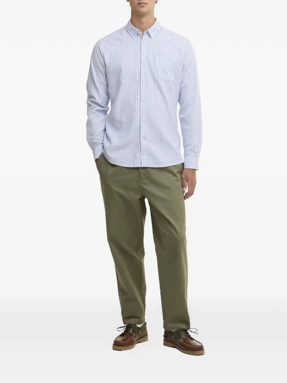 Barbour Nelson gestreept overhemd Blauw