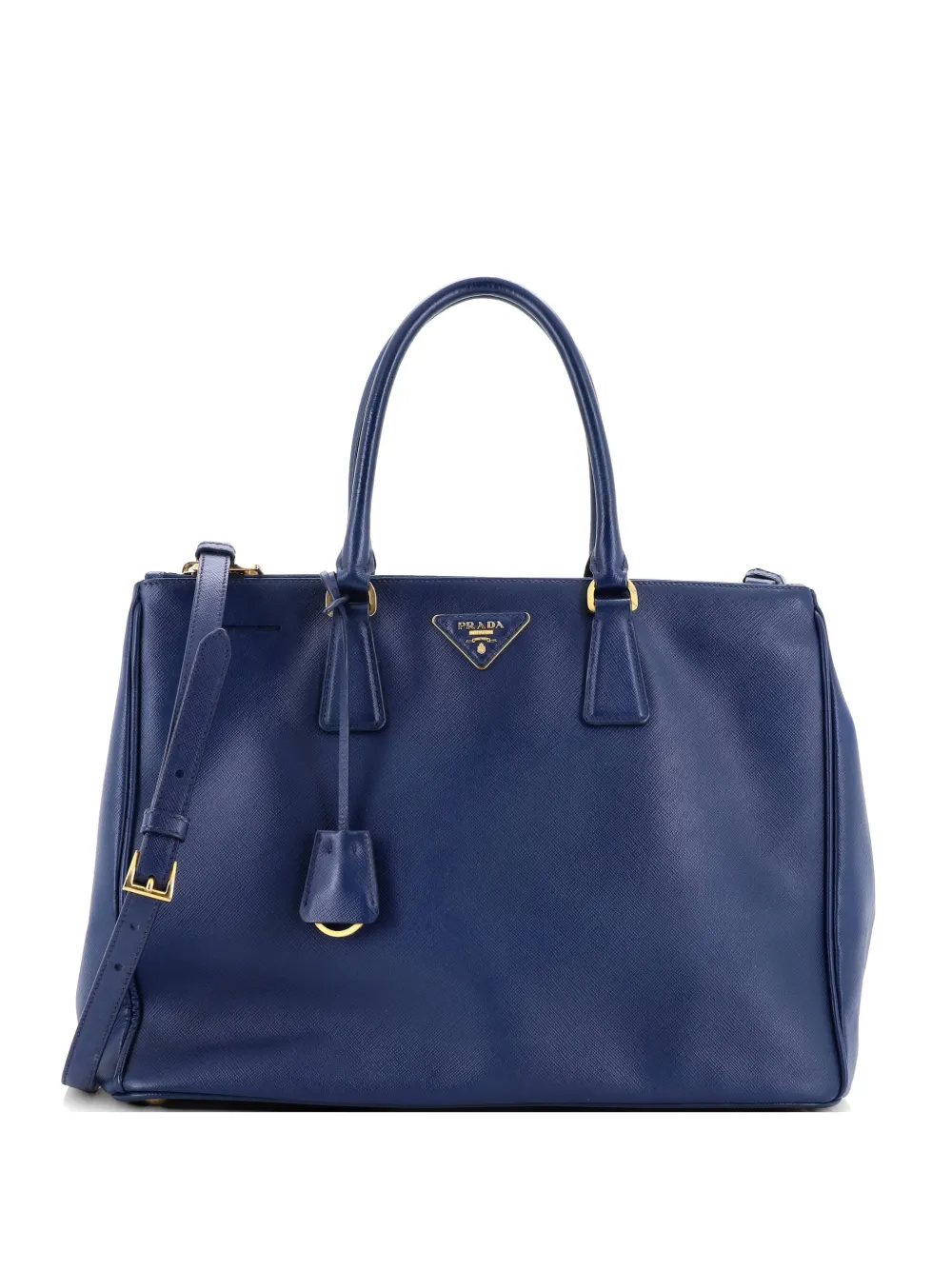Prada Pre-Owned Double Zip Lux Saffiano Leather Large tote bag - Blu