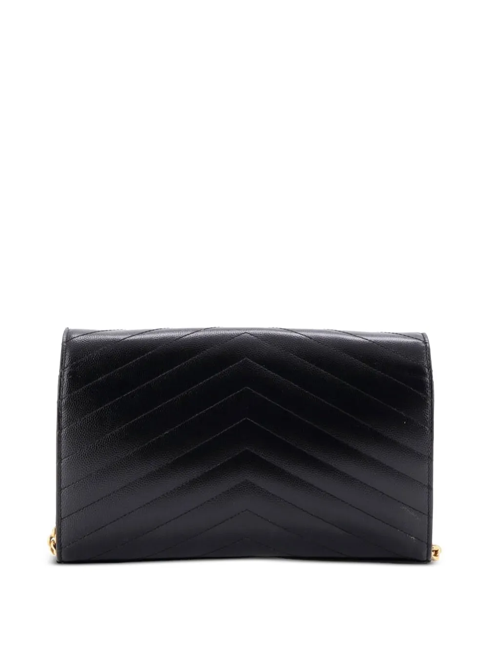  Saint Laurent Pre-owned Borsa A Tracolla Classic Monogram Media In Pelle Matelassé Con Motivo Chevron - Nero 