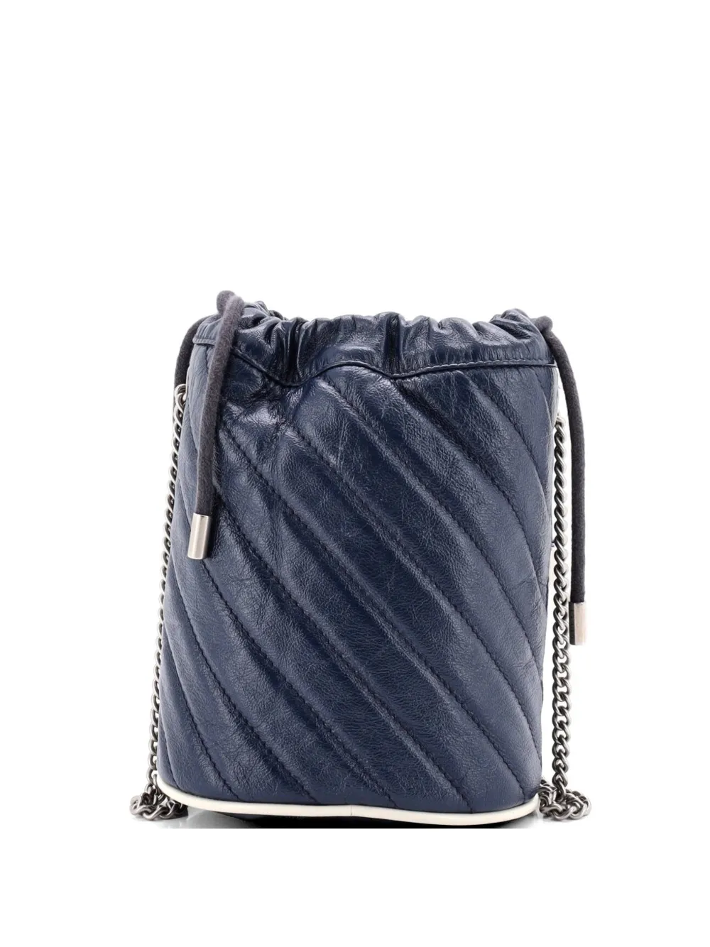 Gucci Pre-Owned GG Marmont Diagonal Quilted Leather Mini bucket bag - Blu