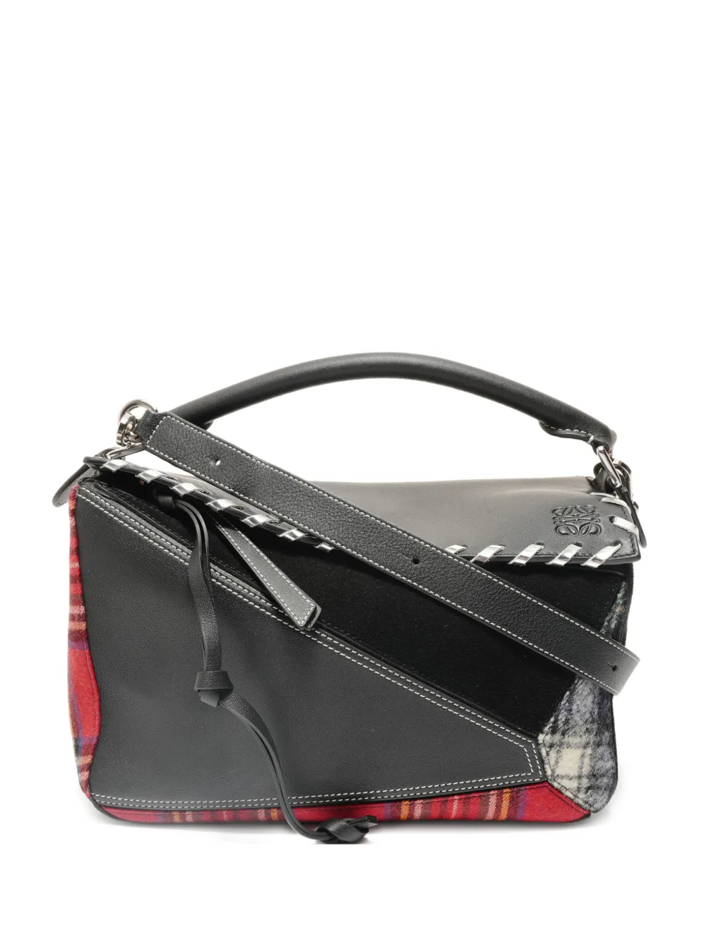 Loewe Pre-Owned 2015-2025 Puzzle Anagram check shoulder bag - Nero