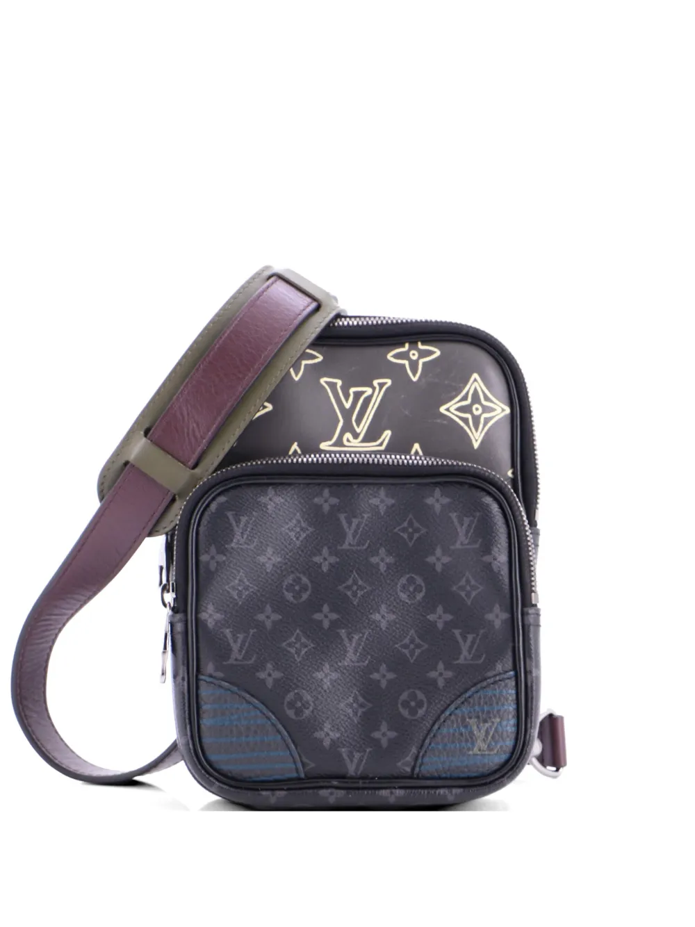 Louis Vuitton Pre-Owned Amazone Sling Bag Patchwork Monogram Eclipse Rucksack mit Canvas-Print - Schwarz
