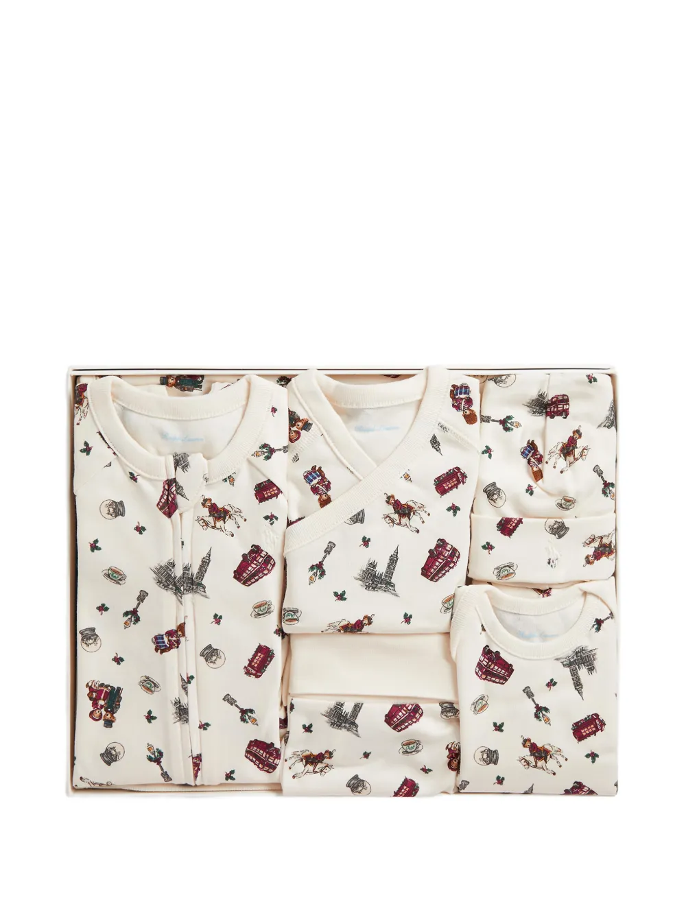 POLO RALPH LAUREN KIDS Polo Bear 6-delige katoenen cadeauset Beige