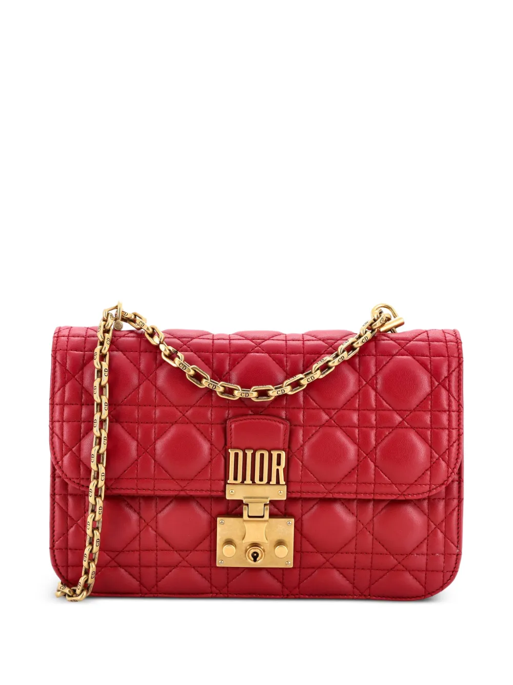 Christian Dior Pre-Owned Dioraddict Flap Bag Cannage Quilt Lambskin Medium shoulder bag - Rot