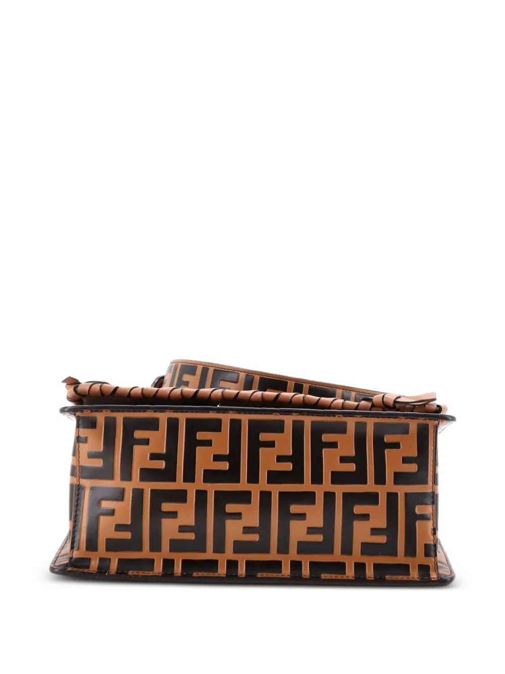  Fendi Pre-owned Bolso Satchel Kan I F Mediano De Piel Con Motivo Zucca En Relieve Y Sobrehilado - Marrón 