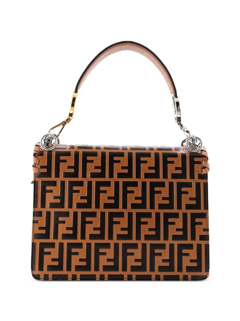  Fendi Pre-owned Bolso Satchel Kan I F Mediano De Piel Con Motivo Zucca En Relieve Y Sobrehilado - Marrón 