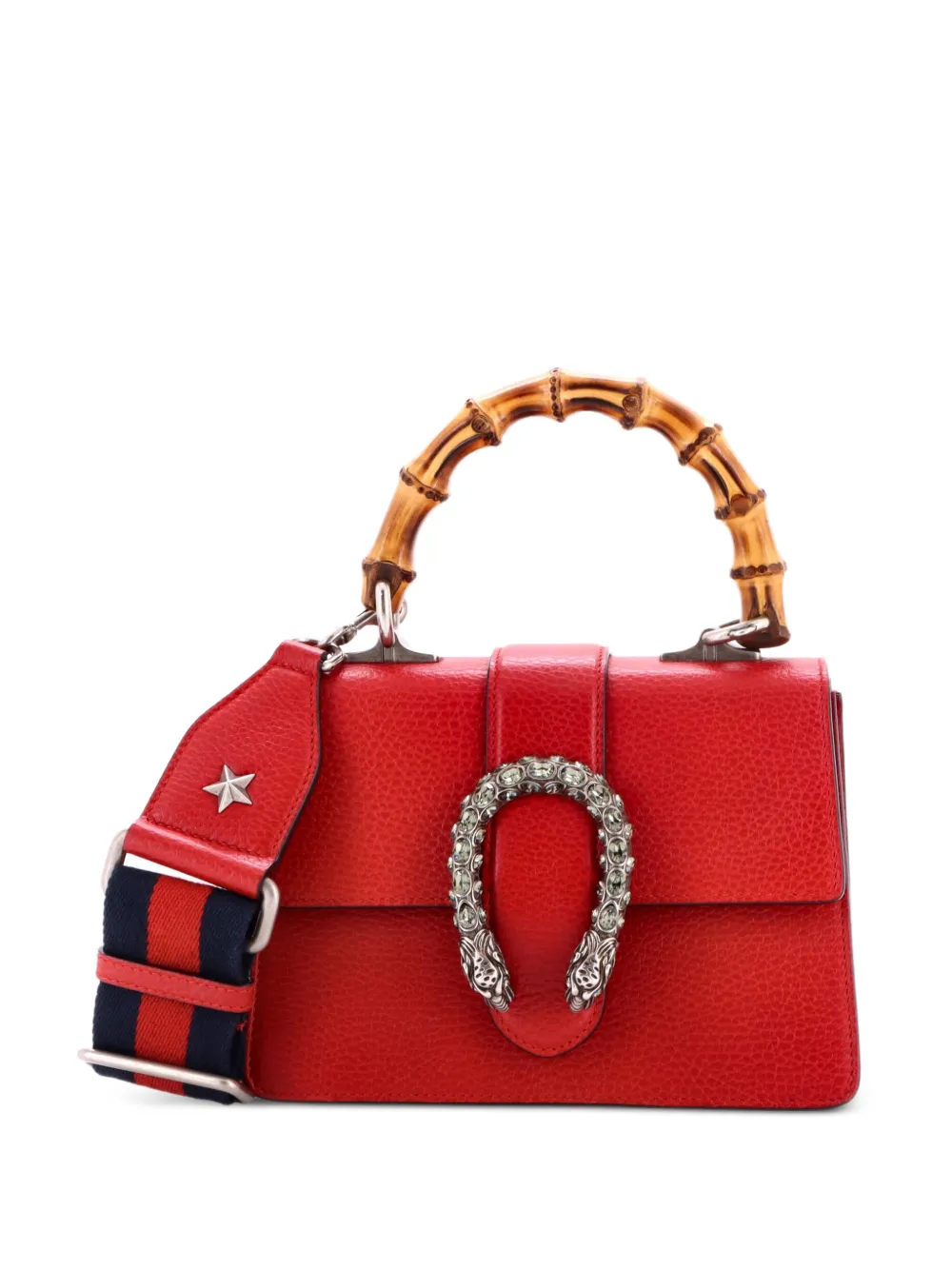 Gucci Pre-Owned Dionysus Bamboo Top Handle Bag Leather Mini satchel - Red
