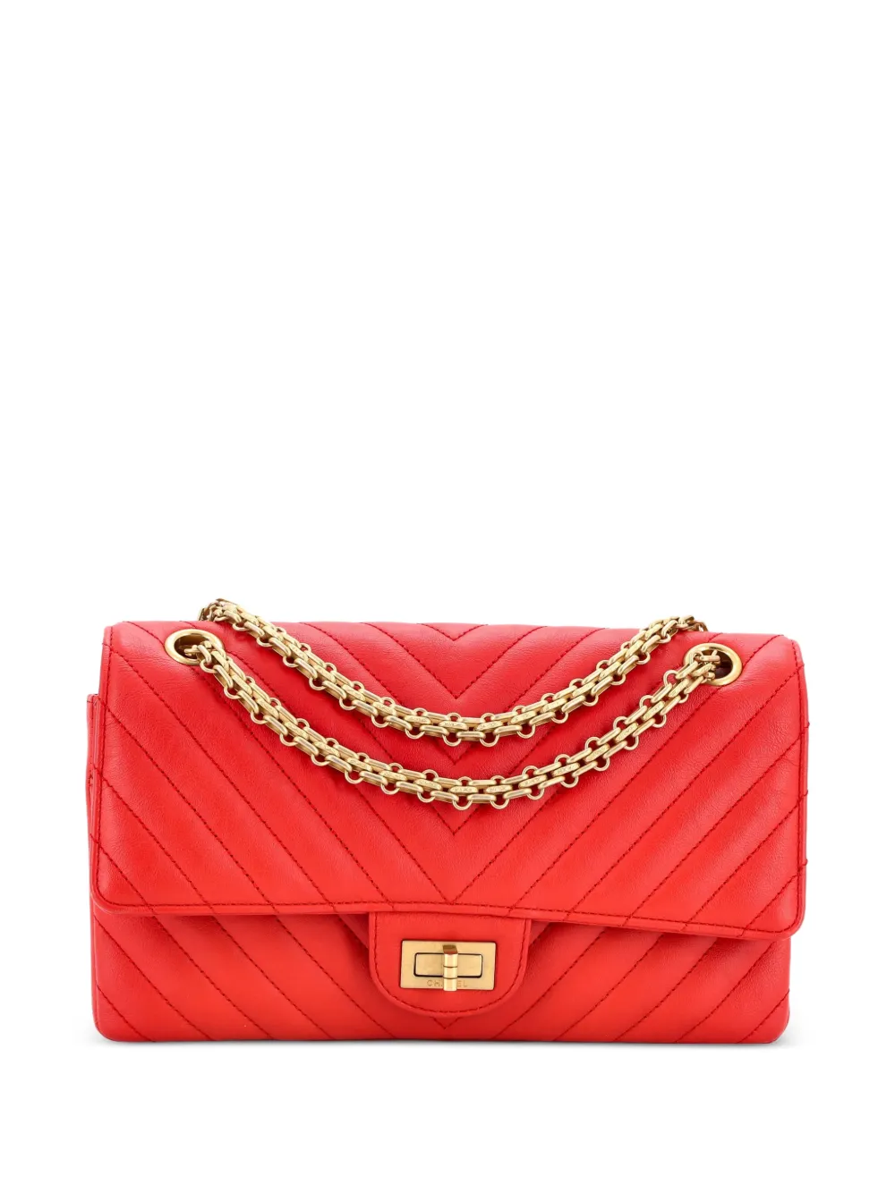 CHANEL Pre-Owned Reissue 2.55 Flap Bag Chevron Sheepskin 225 shoulder bag - Rosso