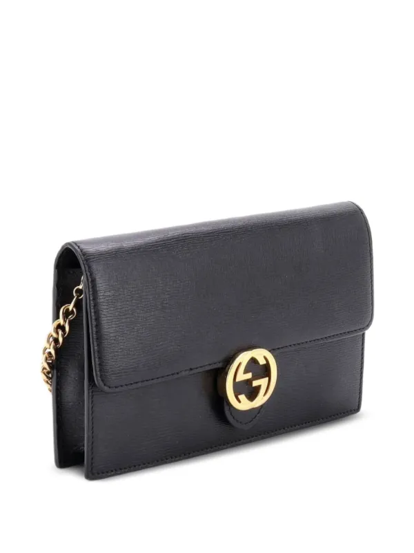 Gucci Pre-Owned Interlocking Wallet On Chain Leather Crossbody Bag