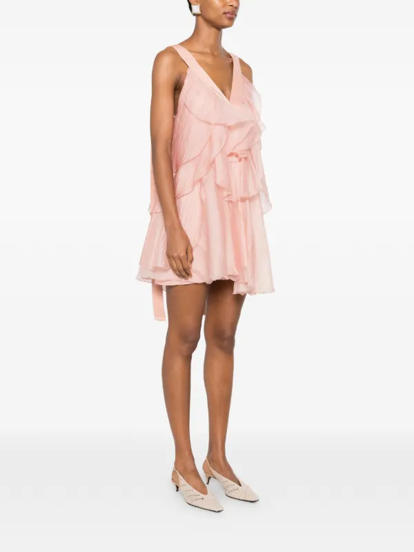 aje pink ruffle dress Aje Athena Ruffled Mini Dress | Pink