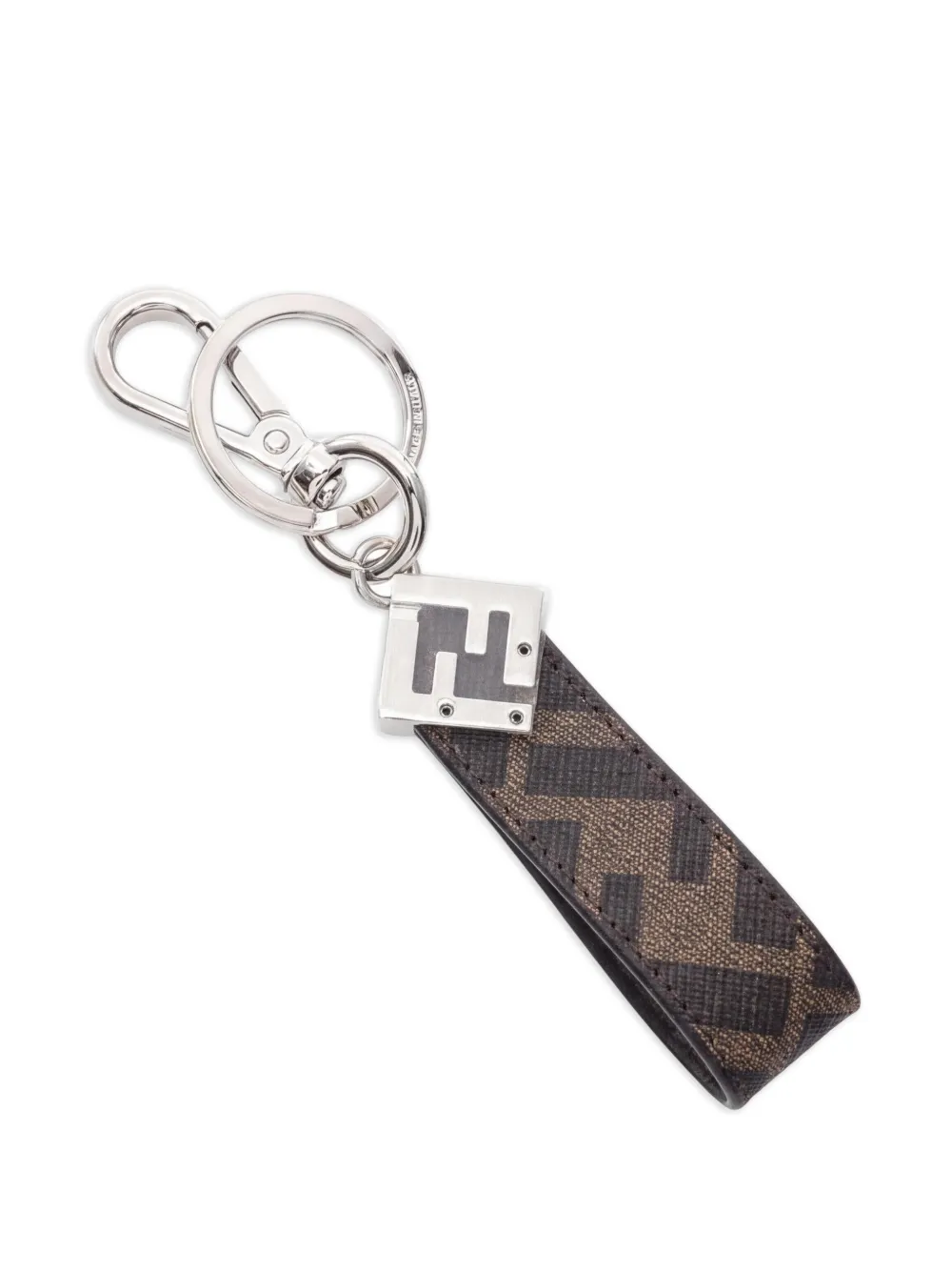 Fendi Pre-owned 2020s Zucca FF Key Ring in Brown, view 2