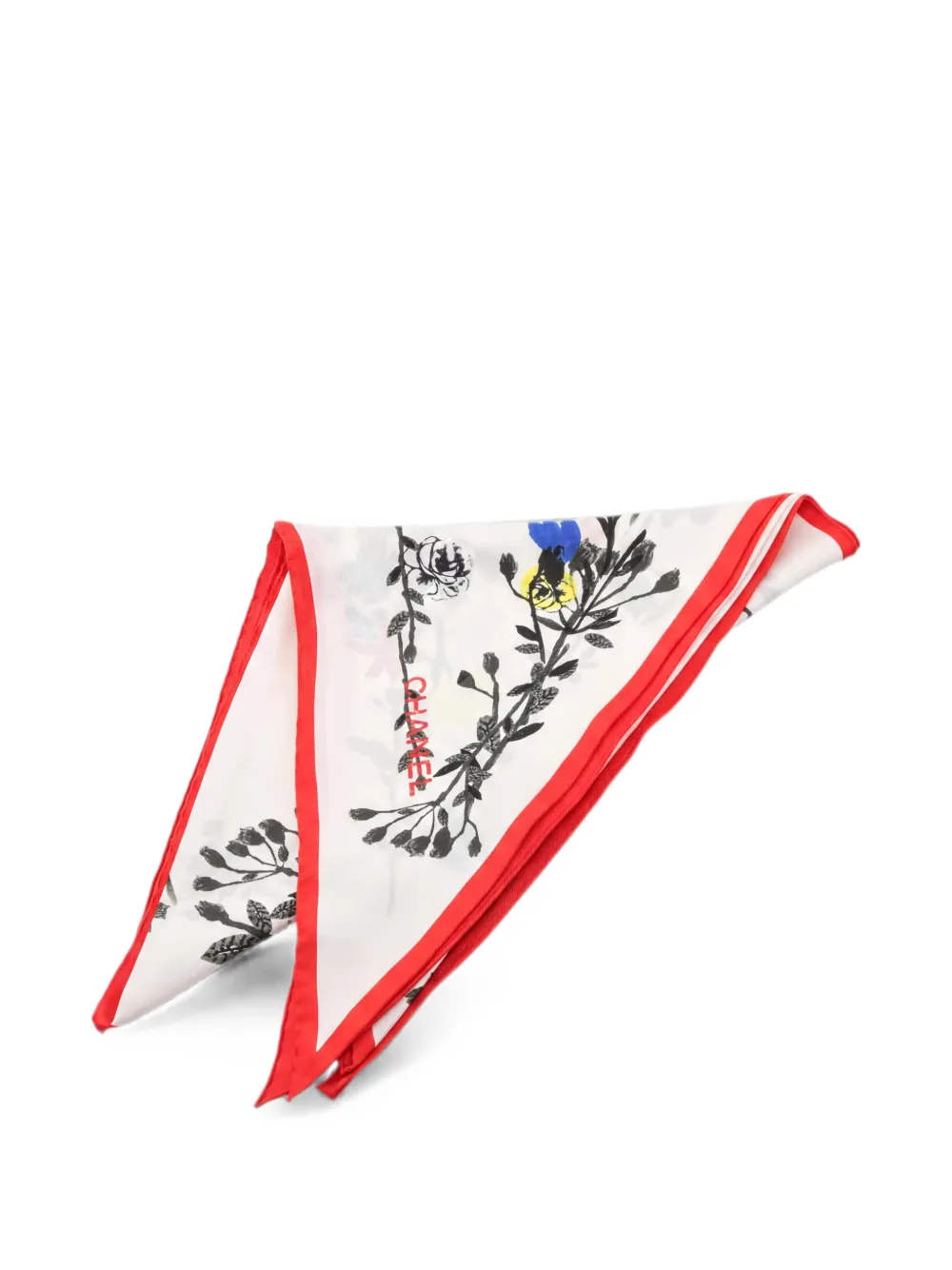 CHANEL Pre-Owned Foulard a fiori 1986-1988 - Bianco