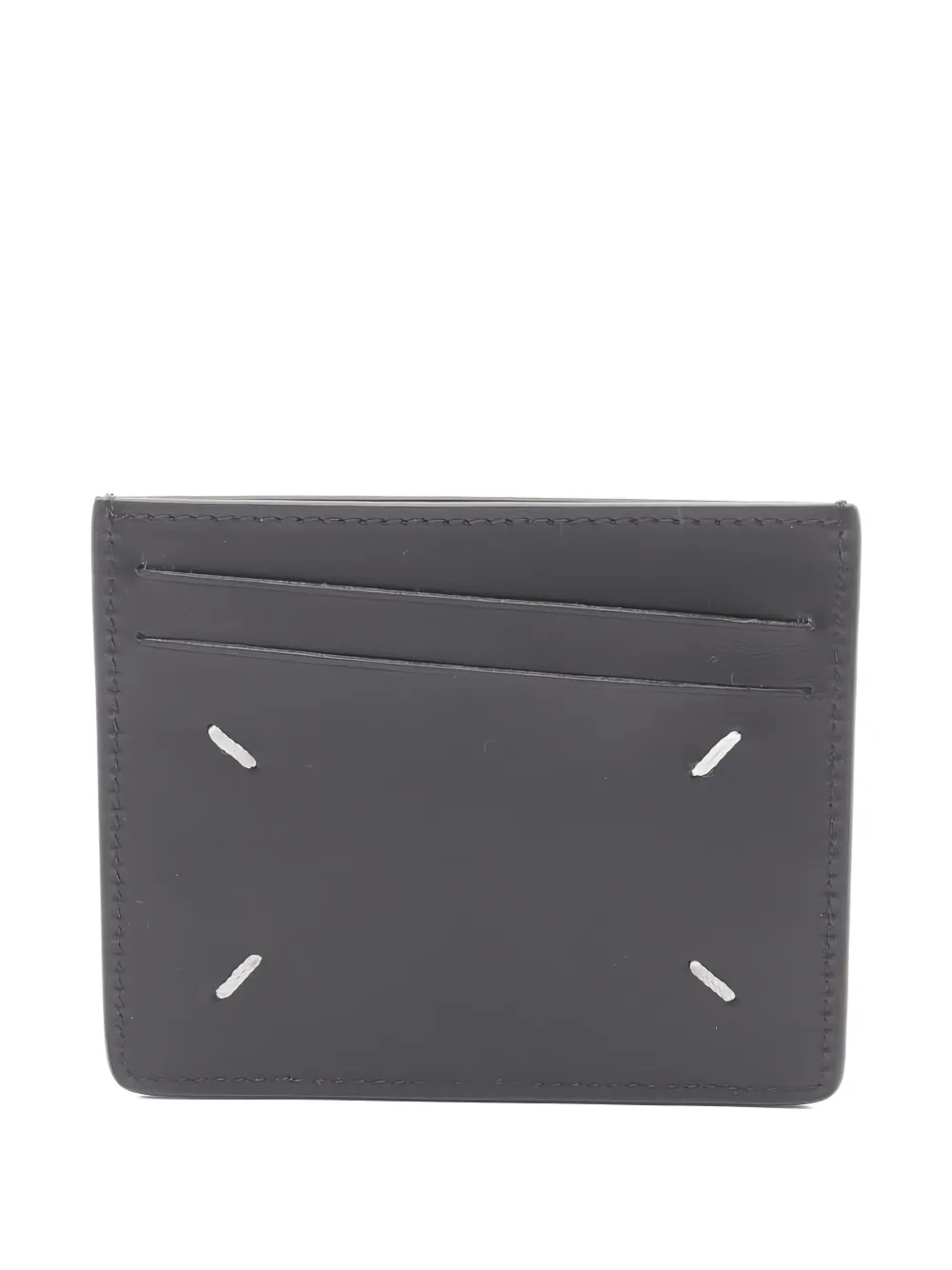 Pre-owned Maison Margiela 2020s Four-stitch Leather Card Case In Black