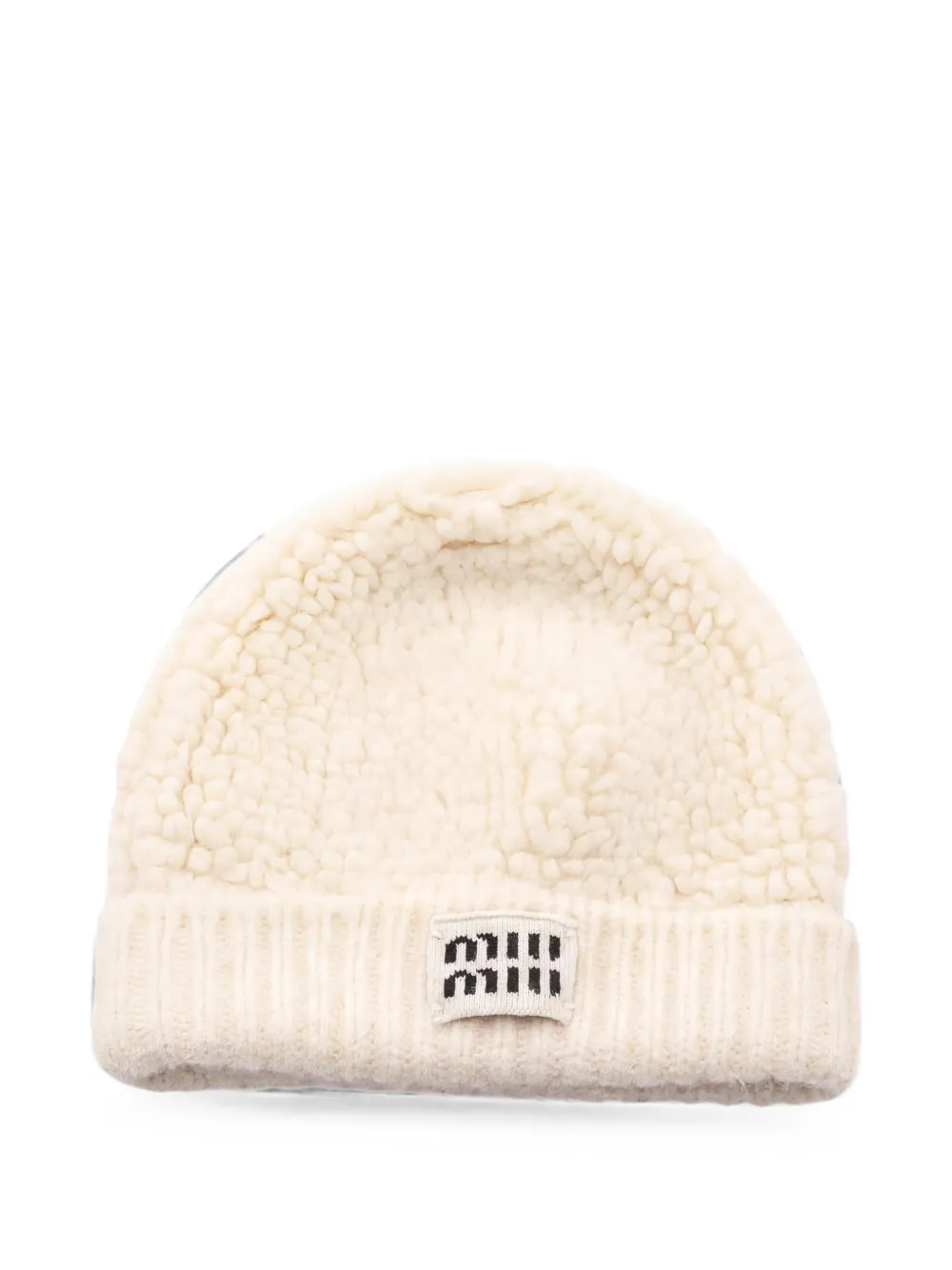 Miu Miu Pre-Owned 2010s logo knit beanie hat - Toni neutri