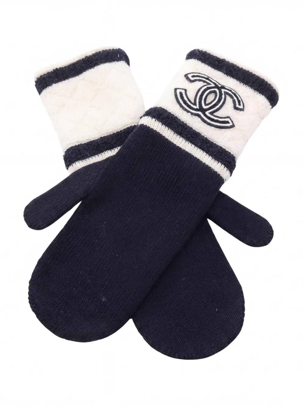 CHANEL Pre-Owned 1986-1988 Coco Mark mittens - Blue
