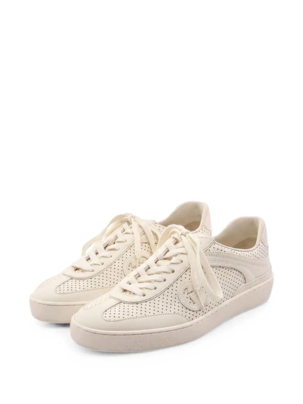 Gucci Pre-Owned 2020s G75 perforated leather sneakers - Toni neutri