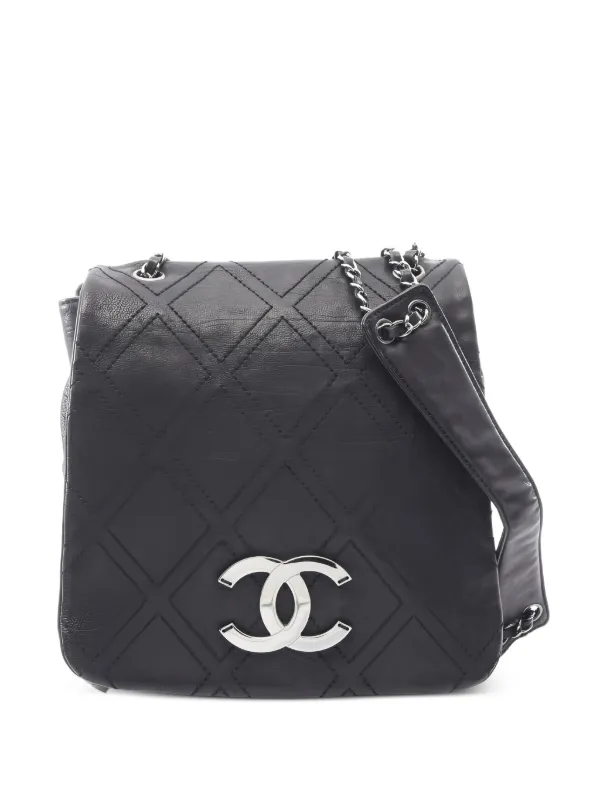 Chanel Pre-owned 2005-2006 Diamond-stitch Chain Shoulder Bag in Black