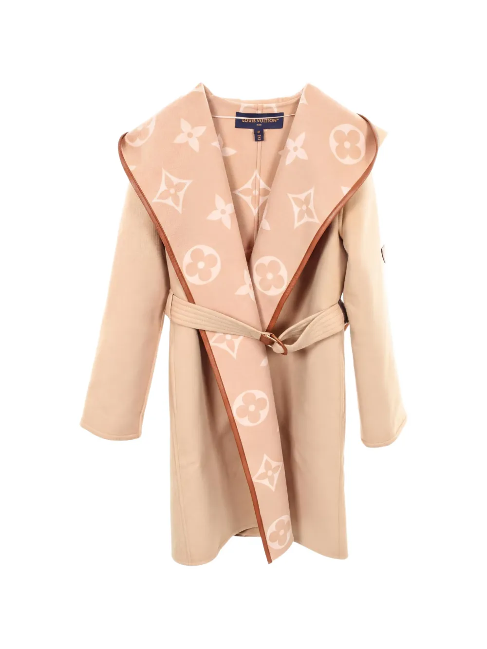 Louis Vuitton Pre-Owned 2010s Monogram hooded wrap coat - Nude