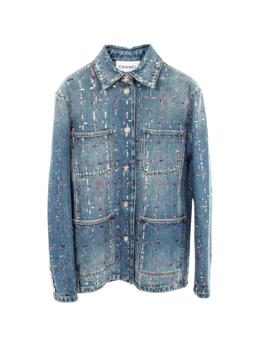 CHANEL Pre-Owned 1986-1988 sequin-embellished jacket - Blu