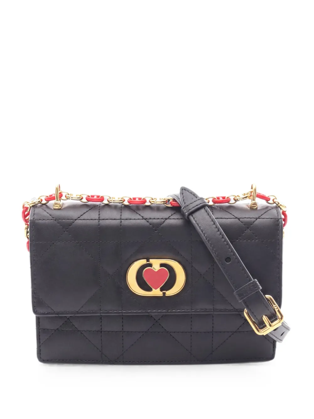 Christian Dior Pre-Owned 2010s Miss Caro heart-detail shoulder bag - Nero