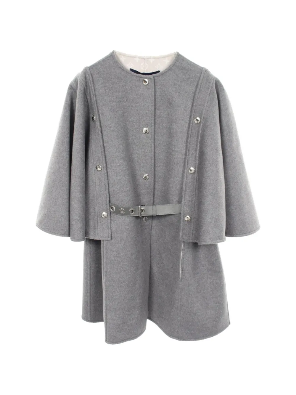 Louis Vuitton Pre-Owned 2020s Mantel mit Cape-Ärmeln - Grau