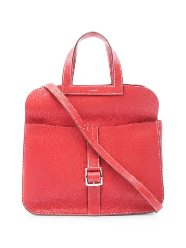 Hermès Pre-owned 2016 31 Arzan Two-way Leather Handbag in Red