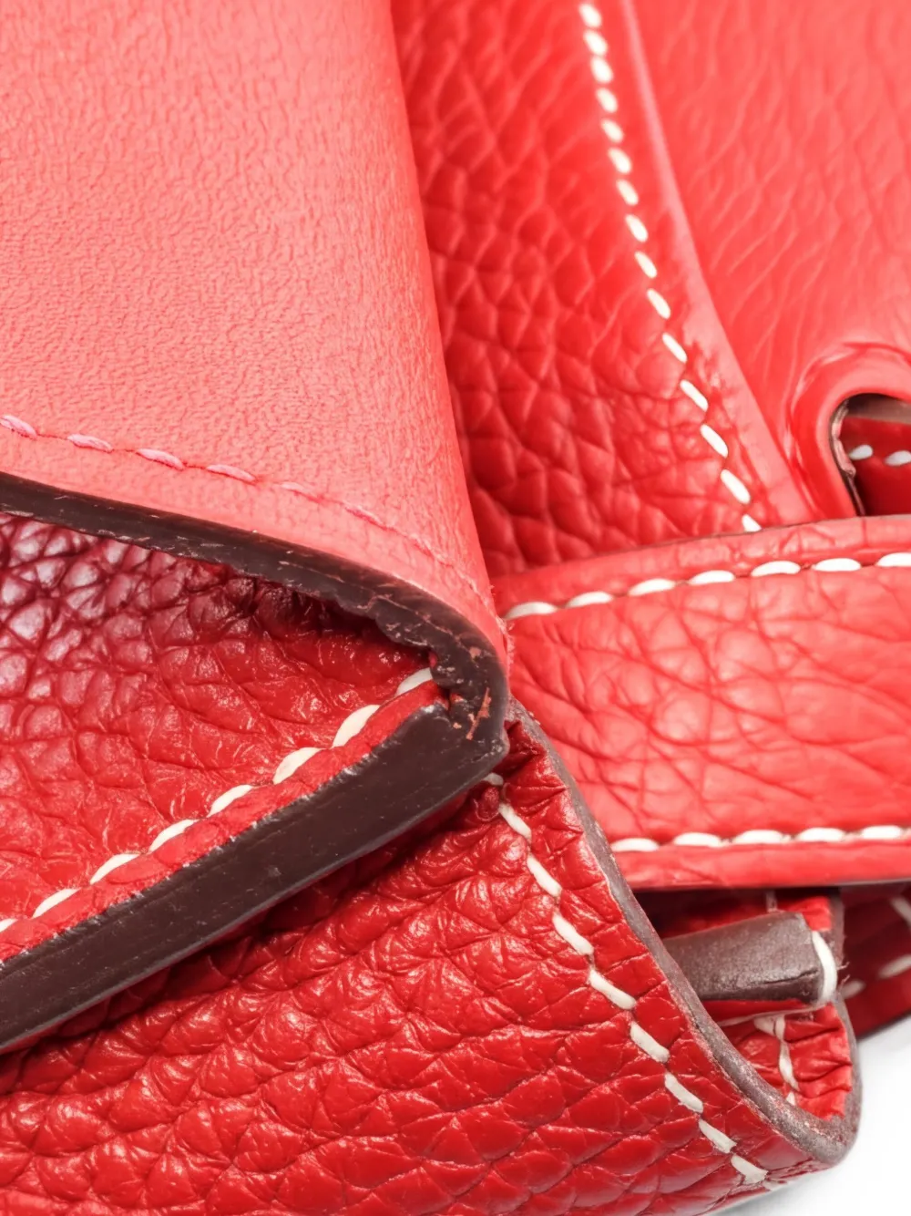 Hermès Pre-owned 2016 31 Arzan Two-way Leather Handbag in Red, view 5