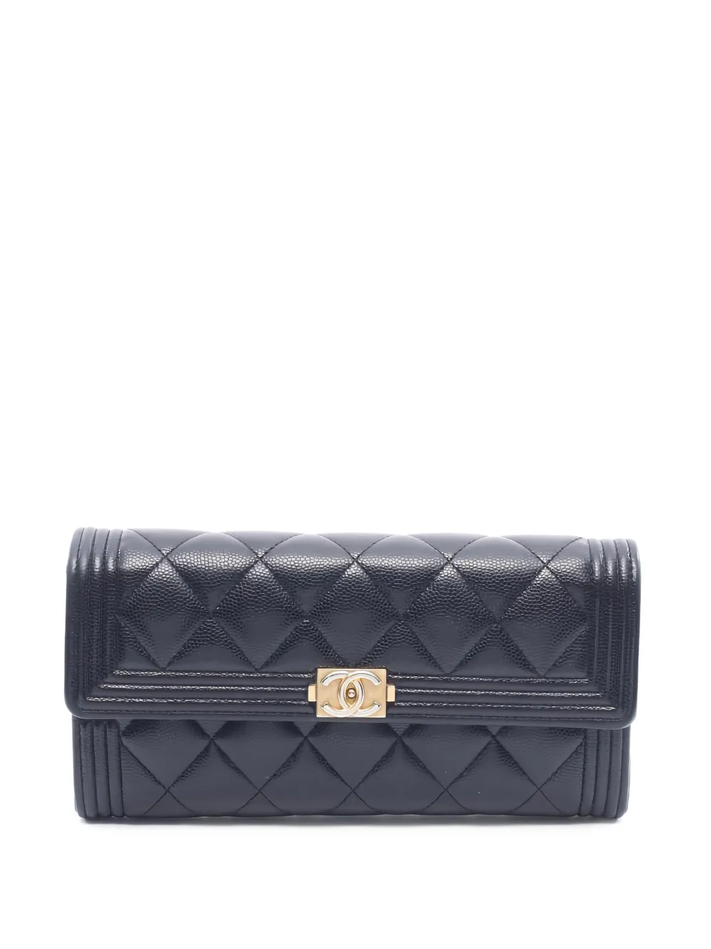 CHANEL Pre-Owned 2019 Boy quilted wallet - Schwarz