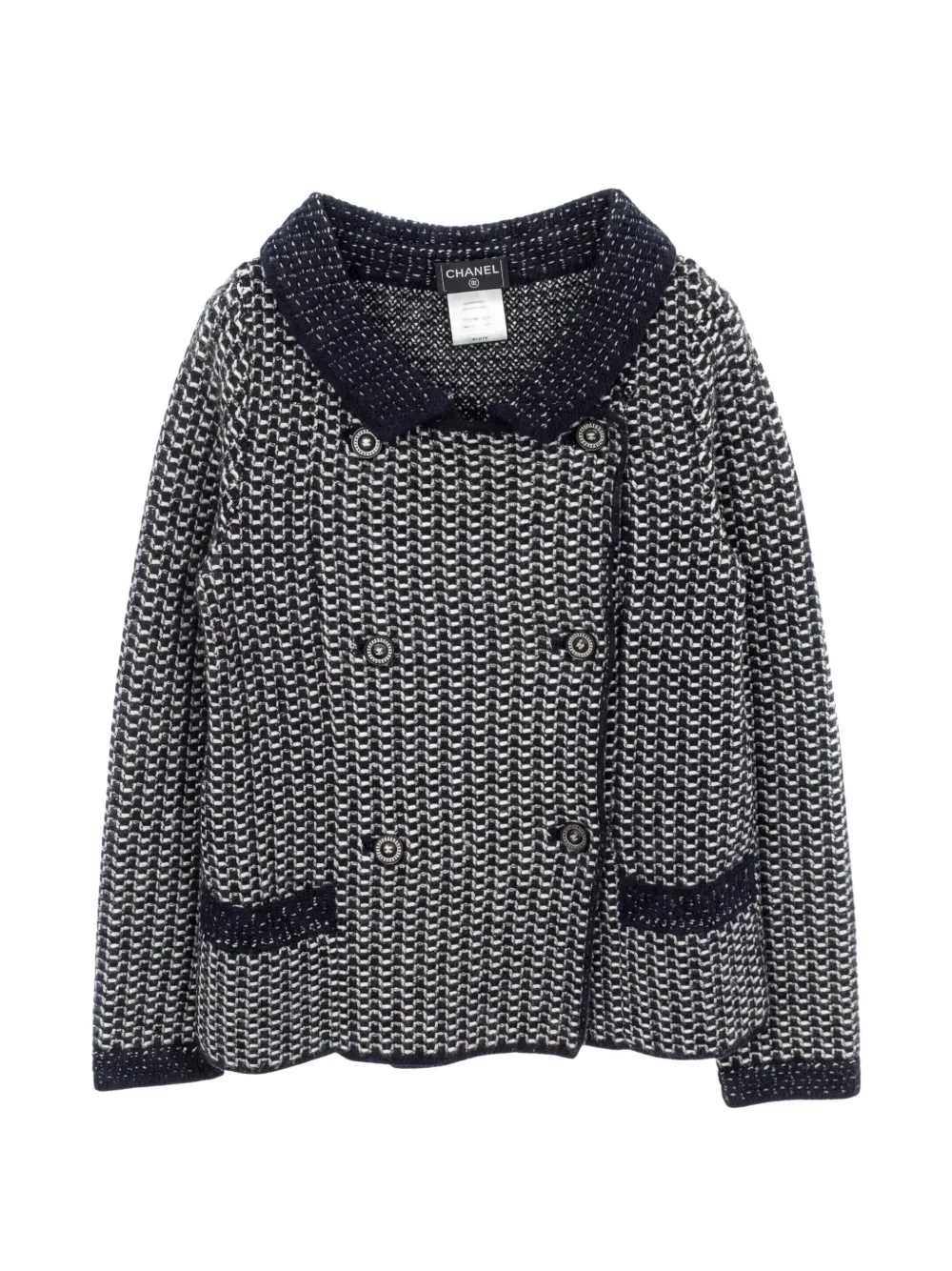 CHANEL Pre-Owned 1986-1988 Coco Mark double-breasted jacket - Blue