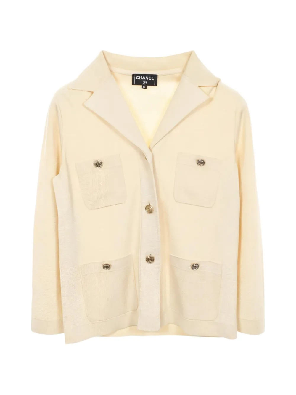 CHANEL Pre-Owned 1986-1988 Coco Mark Cardigan - Nude