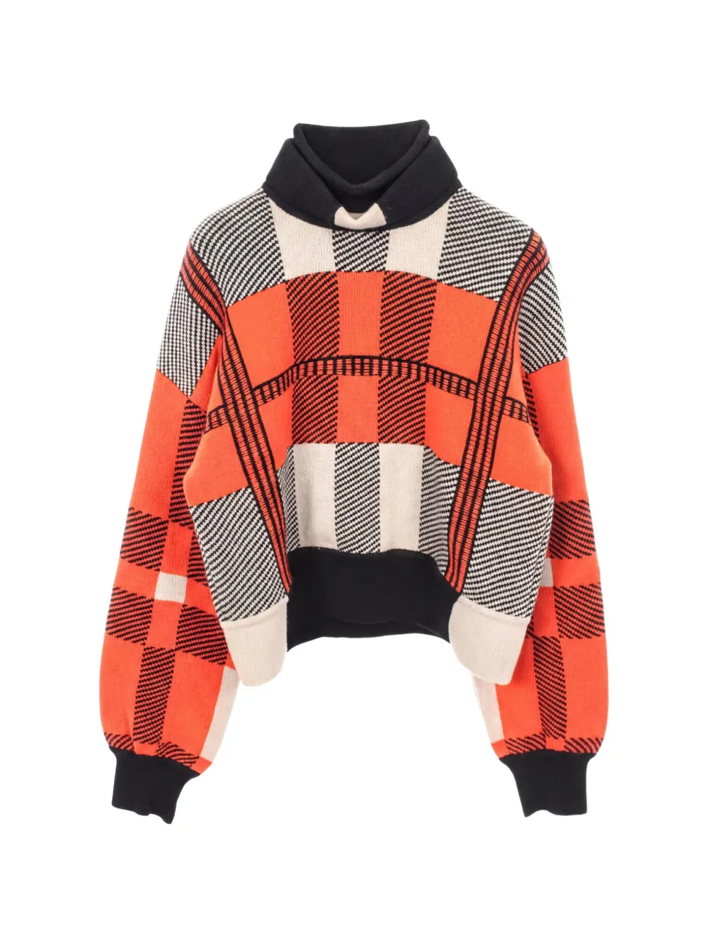 Hermès Pre-Owned 2000s geometric-pattern turtleneck sweater - Arancione
