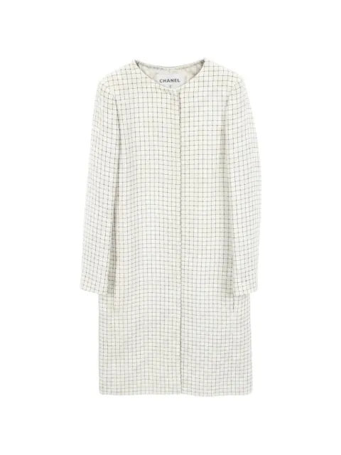 CHANEL Pre-Owned 1986-1988 check tweed coat